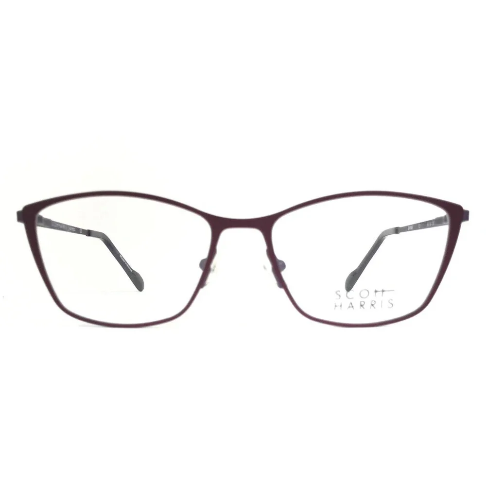 Scott Harris Eyeglasses Frames SH-908 C1 Purple Cat Eye Full Rim 52-16-135